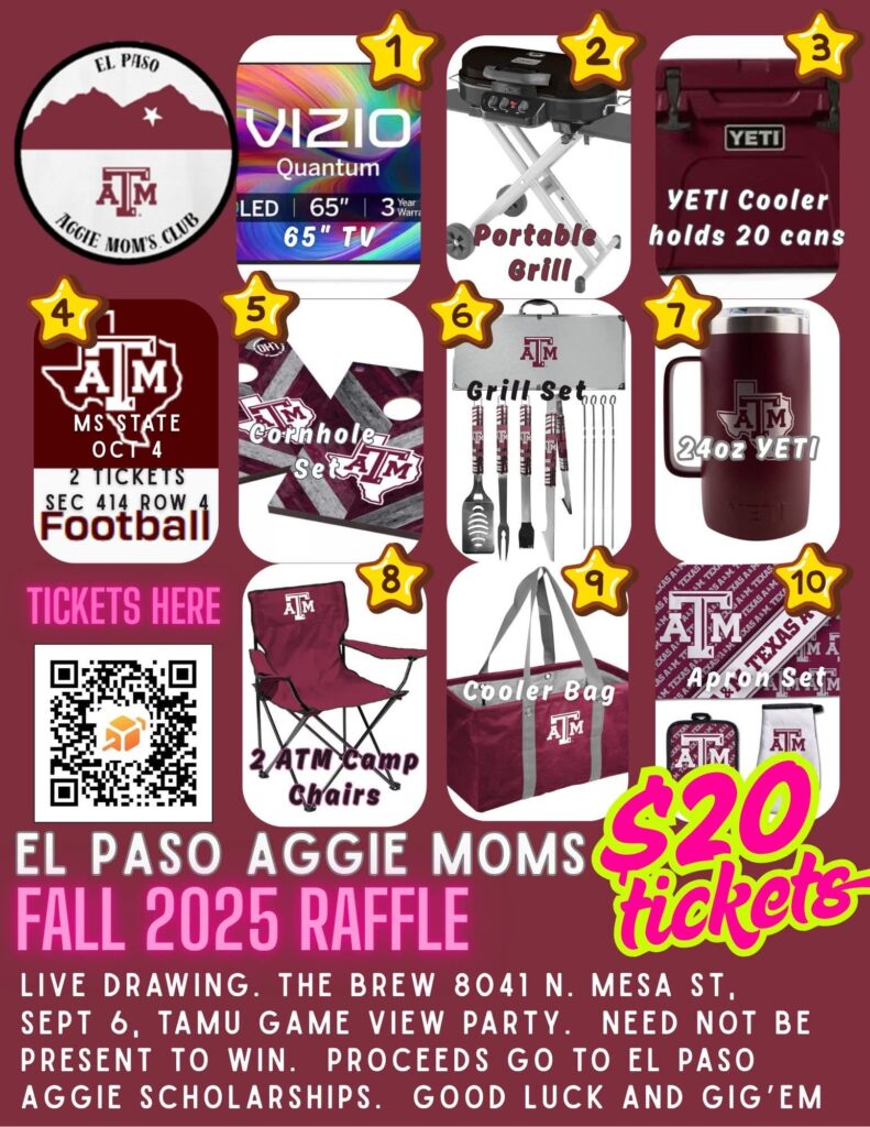 Shows 10 prizes offered during 2025 rafle